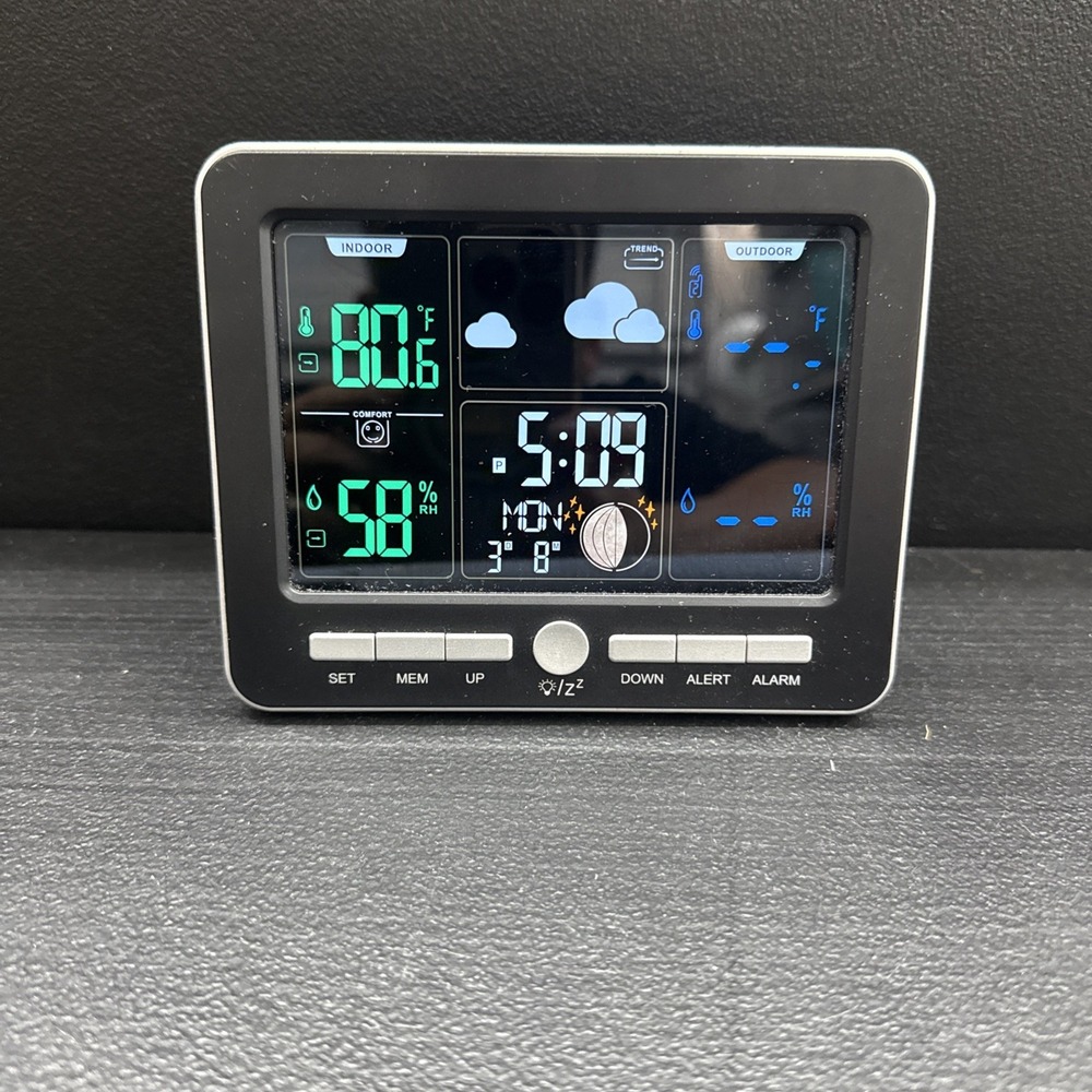 Smart Digital Clock Color LCD Barometric Hygrometer Weather